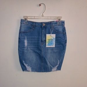 Distressed Denim skirt
